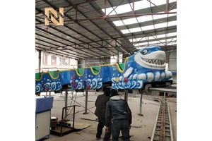 Nova Rides Shark Shaped Mini Roller Coaster for Kids-Steel Fiberglass Construction Outdoor Equipment Shark Roller coaster Ride