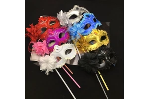 Halloween Masquerade Party Mask Carnaval Venice Festival Makeup Handheld Mask Wholesale
