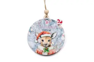 Custom Handmade 3D Wooden Fawn Christmas Countdown Ornament | Rotating Mechanical Advent | Festive Xmas Home Decor Gift 2026
