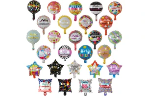 10 Inch Spanish Happy Birthday Printed Foil Balloon Eco-Friendly Festival Decor Balloon Birthday Valentine's Day Mother's Party