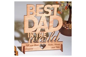 Happy Father's Day, Unique Wood Board Gifts for Dad, Greeting Present,Thank You Card
