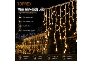 Topdecoration Durable Green Purple LED Icicle String Lights for Spring Easter Garden Flower Bed Landscape Festival Lighting IP65