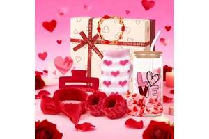 Lunaire Romantic Valentine's Day Gift Set for Women Gift Box with Glass Tumbler Perfect Valentine's Present for Girlfriend/Her