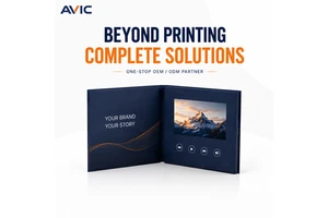 Custom OEM Wedding Video Greeting Card Video Book Video Brochure Video Box Video Display Stand Invitation Gift