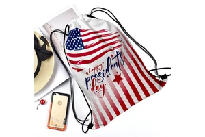 Independence Day Polyester Drawstring Backpack Hot-Selling Sportpack for Holidays Knapsac Patriotism