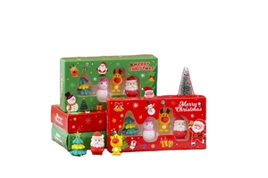 Christmas Eraser Kids Cartoon Removable Puzzle Eraser Santa Snowman Elk Christmas Tree Prizes Cute Stationery Kawaii Products