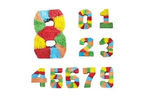 Hot Sale Birthday Party Supplies Fillable Candies Confetti 3D Rainbow Color 0-9 Number Paper Pinata