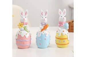Easter Decorations European Cute Easter Bunny Easter Egg Resin Decoration