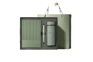 New Unique Corporate Gift Set Stainless Steel Luxury 3-in-1 Notebook Pen Thermos Cup Father's Day Promotional Gift