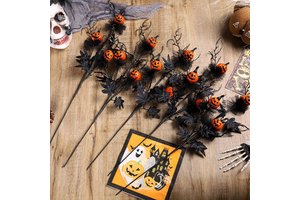 Top 10 Best-Selling New Halloween Decorations Black Horror Pumpkin Pruning Flower Bouquet for Home Party Ornaments