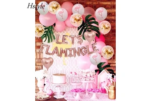 31 Pcs Flamingo Themed Birthday Balloon Party Decoration Supplies Set SET683