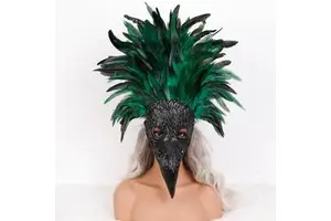 Feather Masquerade Mask Soft Adjustable Elastic Bride/Wedding Costume Props Adult Unisex Cosplay Halloween Customized Color