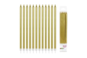 Hot Selling Metallic Spiral Birthday Candles 12pcs Pack Long Gold Rose Gold Pink Silver Thread Cake Candles For Party Decoration