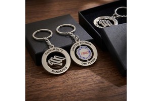 Rotating Keychains Custom Logo: Personalized Text Promotional Business Gifts For Corporate Company