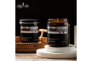 BYME Scented Series Large Brown-Cup Soy Wax Handmade Smoke-Free Scented Candle for Home Bedroom Desktop Decoration