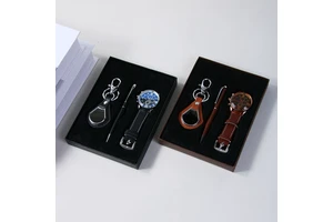 Father's Day Gift for Dad Men's 3-in-One Gift Set - Watch, Pen & Keychain Kit for Business & Gifting