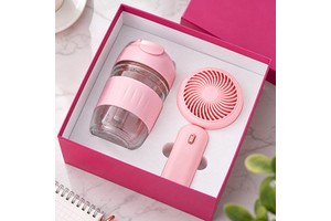 Business Thanksgiving Gift Set, Wholesale Logo Customization Umbrella Mini Fan Thermos Gift Set Promotional