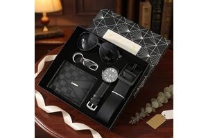 Custom Logo Gift Set for Men's Business: Sunglasses, Belt, Watch, Valentine's Day and Father's Day Gift for Dad