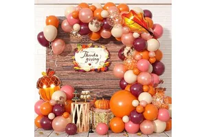 Bestseller Birthday Party Decorations Balloons Garland Kit with Leaves Thanksgiving Autumn Baby Shower Party Decor Supplies