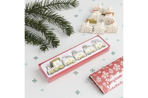 Christmas Handmade Products Dining Table Decorations Family Children's Gifts Cute Statues Toys White Gold Wooden Trains