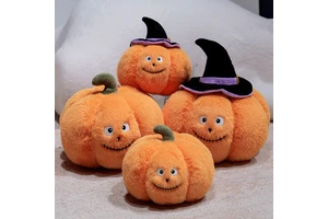 Halloween Pumpkin Plush Cushion Wizard Pumpkin Plush Cushion Soft Cushion For Halloween Decoration