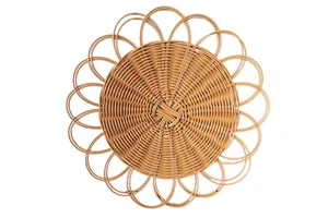 Hand Woven Bohemian Imitation Rattan Flower Placemat Non-slip Decorative For Kitchen Home Hotel Restaurant