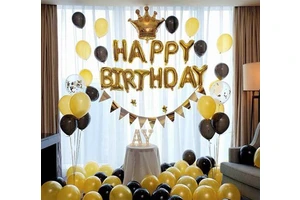 Hot Selling Gold Adult Birthday Party Latex Balloons Sets Eco-friendly Indoor Use Decorations