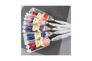 Mini Cute Rose Teddy Bear Bouquet Cartoon Plush Toy Bouquet Flower Bouquet For Valentine's Day/mother's Day