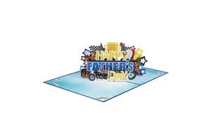 Wholesale Handmade 3D Pop Up Father's Day Greeting Card Blue Custom Design Bulk Supply High Unique Gift Card for Dad OEM ODM