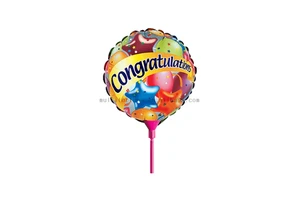 10 Inch Single Customized Color Foil Balloon with Congratulation Design for Children's Happy Birthday Party Decoration