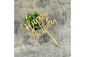 Wholesale Popular Girls Stars Birthday Cake Topper Set Bamboo Happy Birthday Cake Decorating Supplies Baking Products