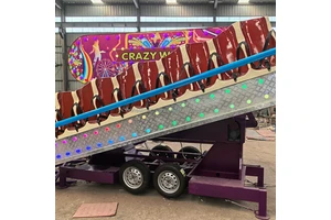 10 Seats Carnival Mechanical Funfair Trailer Amusement Park Equipment Crazy Wave Ride