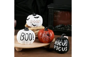 Halloween Ins Style Pumpkin Resin Handmade Figurine Ornaments for Desktop and Garden Horror Atmosphere Decoration Crafts