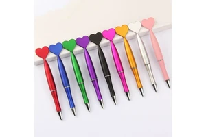 Creative Heart-Shaped Butterfly Five-Pointed Star Flower Plastic Logo Pen 1.0mm Promotional Pens Valentine's Day Gift Cartoon