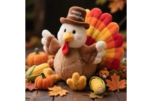 Custom Turkey Mascot Stuffed Animal Plush Toy Thanksgiving Turkey Plush Toy Festival Gift for Kids & Holiday Decor