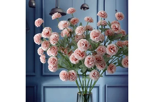 Mother's Day Gift Silk Eternal Flower Multicolor Single Stem Carnation for Mother and Graduation