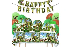 Dinosaur Birthday Party DecorationsBaby Shower Party Supplies Disposable Tableware Set Dinosaure Party Kit Paper Plate-173
