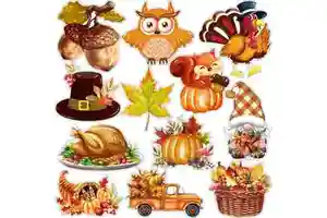 12 Pieces Anniversary Harvest Decoration Magnets Fall Autumn Signs Holiday Ornaments Eco-Friendly Customizable Fridge Magnets