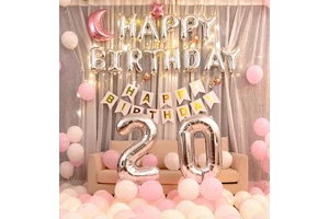 Adult Birthday Party Supplies Letter Number 18 Gradient Inflation Crown Foil Banner Balloons Happy Birthday Party Decoration Set