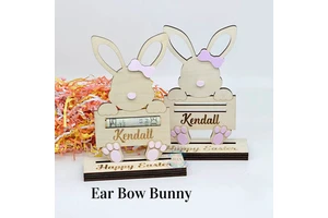 Personalized Wooden Easter Bunny Money Holder Laser Engraved Custom Name Gift Card Slot Happy Easter Tabletop Decor