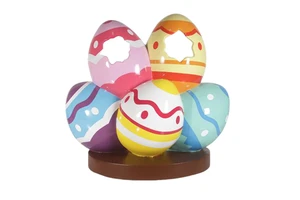 Easter Holiday Props Large Fiberglass Resin Colorful Easter Eggs for Outdoor Easter Garden Decor