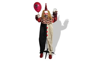 2026 Hot Sale Halloween Animatronics Props Halloween Scary Joker Hanging Clown With Glowing Eyes For Halloween Decoration