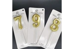 Wholesale Metallic 0-9 Birthday Number Candles Gold Cake Numeral Topper For Party Anniversary Wedding Decoration