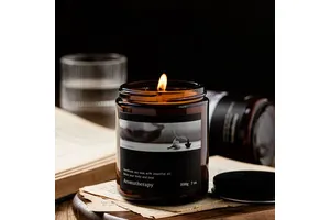 Private Label Scented Candle Supplier Luxury Custom Premium Black Scented Candle Private Label Scented Candle in Glass Jar 7oz