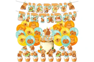 Kids Birthday Party Decoration Capybara Birthday Party Supplies Capybara Balloons Happy Birthday Banner Cake Topper New Designs