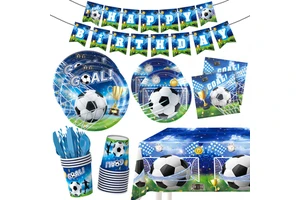 Soccer Themed Party Supplies Sports Pack Children's Birthday Party Supply Set for Boy Birthday Party