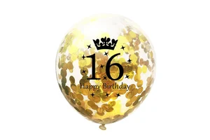 Digital Crown Latex Balloons Confetti Balloons Adult Birthday Party Decorations Number Candles Milestone Celebration Supplies