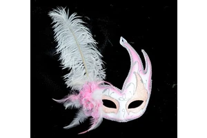Fun Ostrich Feather Mask for Party Carnival Venetian Mardi Gras Masquerade Cosplay Costume Xmas Decor and Holiday Supply