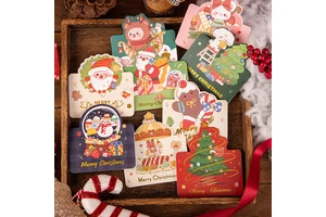 Christmas Cards 3D Thanksgiving Cards Holiday Merry Christmas Gold-Plated Greeting Card