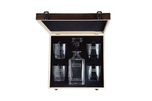 USA Warehouse Engraved Bourbon Decanter Set With Bourbon Glasses - Glass And Decanter, Retirement Gift, Graduation Gift
